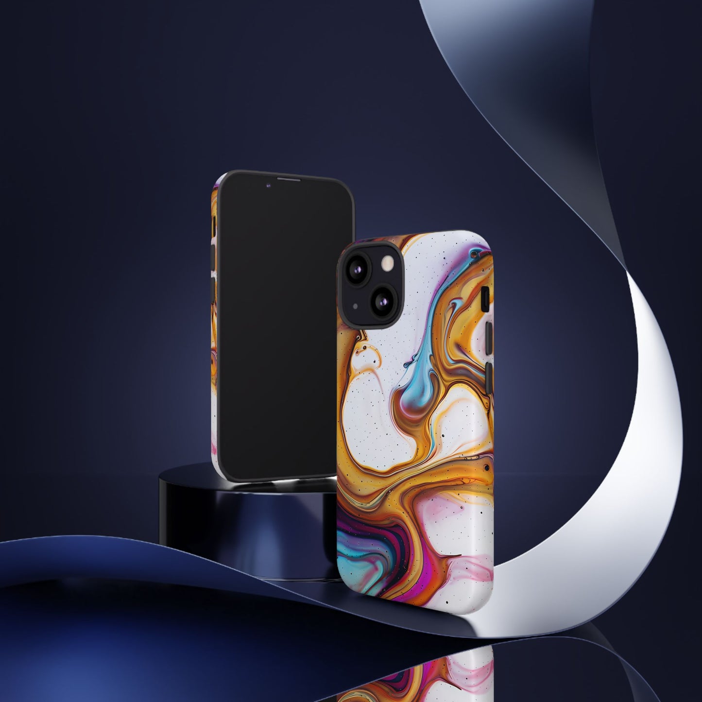 Artistic Phone Case, Tough Cases with Colorful Marble Design
