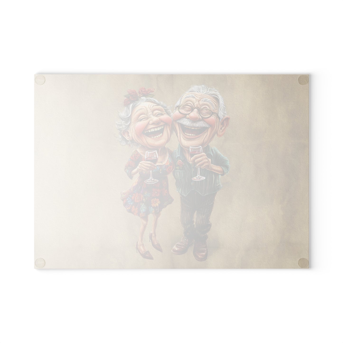 Whimsical Glass Cutting Board for Entertaining, Perfect Gift for Grandparents, Kitchen Decor, Family Gatherings, Housewarming