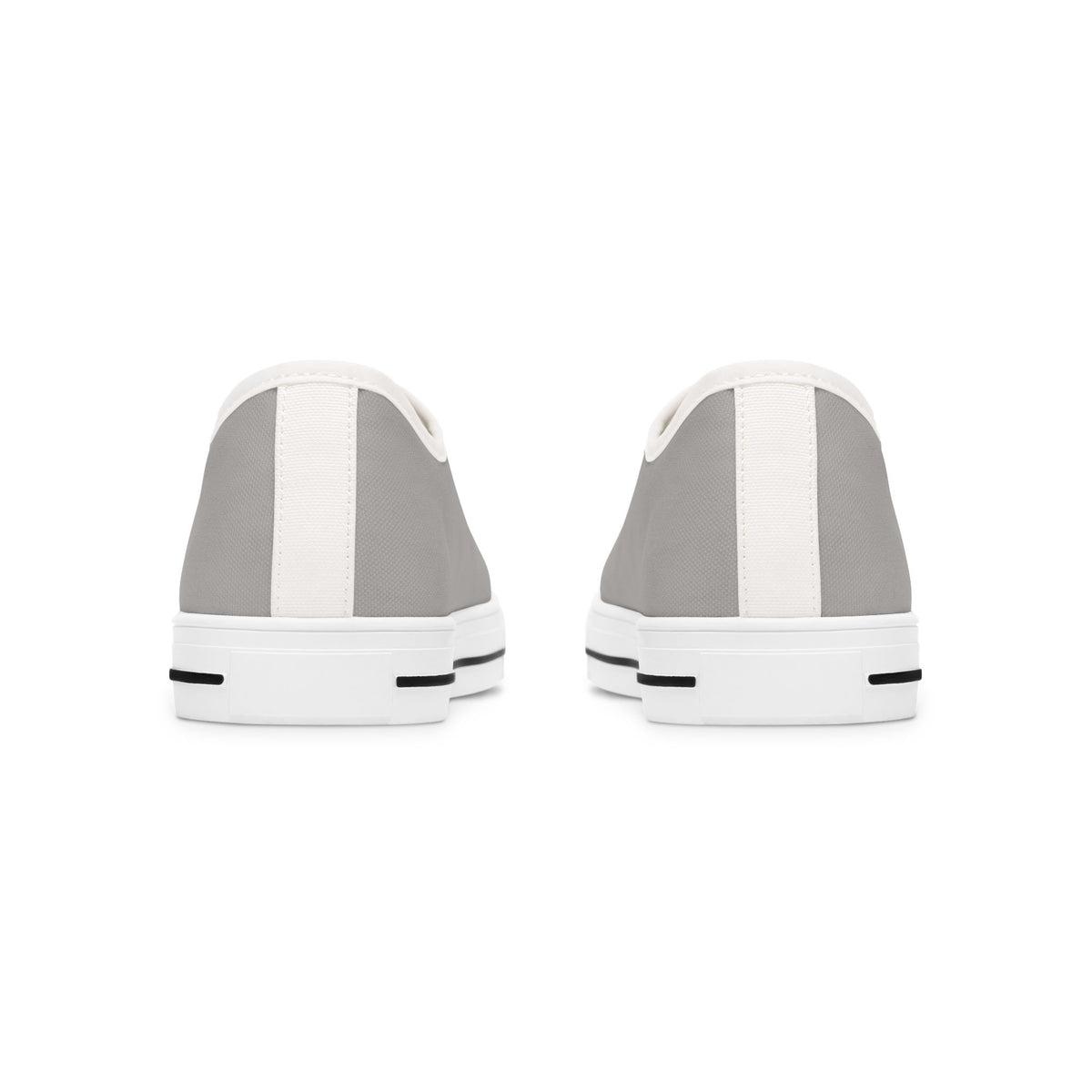 Women's Low Top Sneakers — Gray Tile Mandala Casual Canvas Shoes