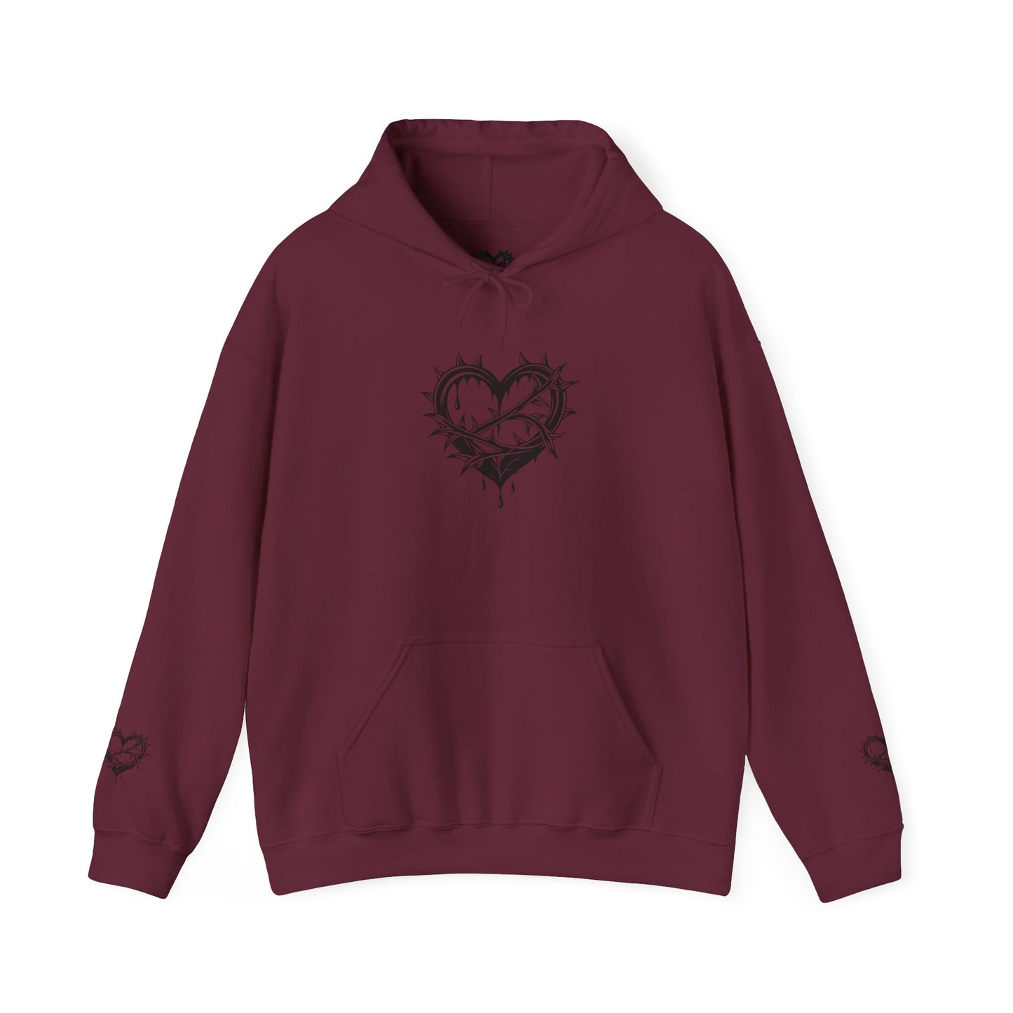 Chic Hooded Sweatshirt with Heart Design - Cozy Streetwear, Perfect Gift for Friends, Casual Style, Empowering Sayings, Unisex Fashion