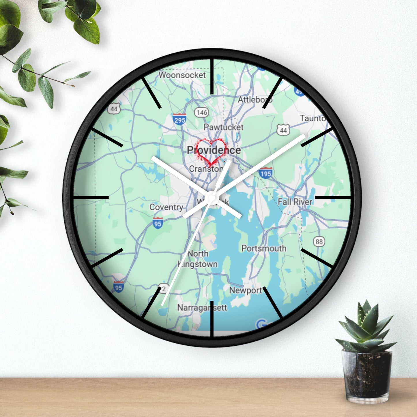 Personalized Providence Map Wall Clock | Unique Home Decor, Gift for New Home, Custom Location Clock, Modern Wall Art, Housewarming Gift