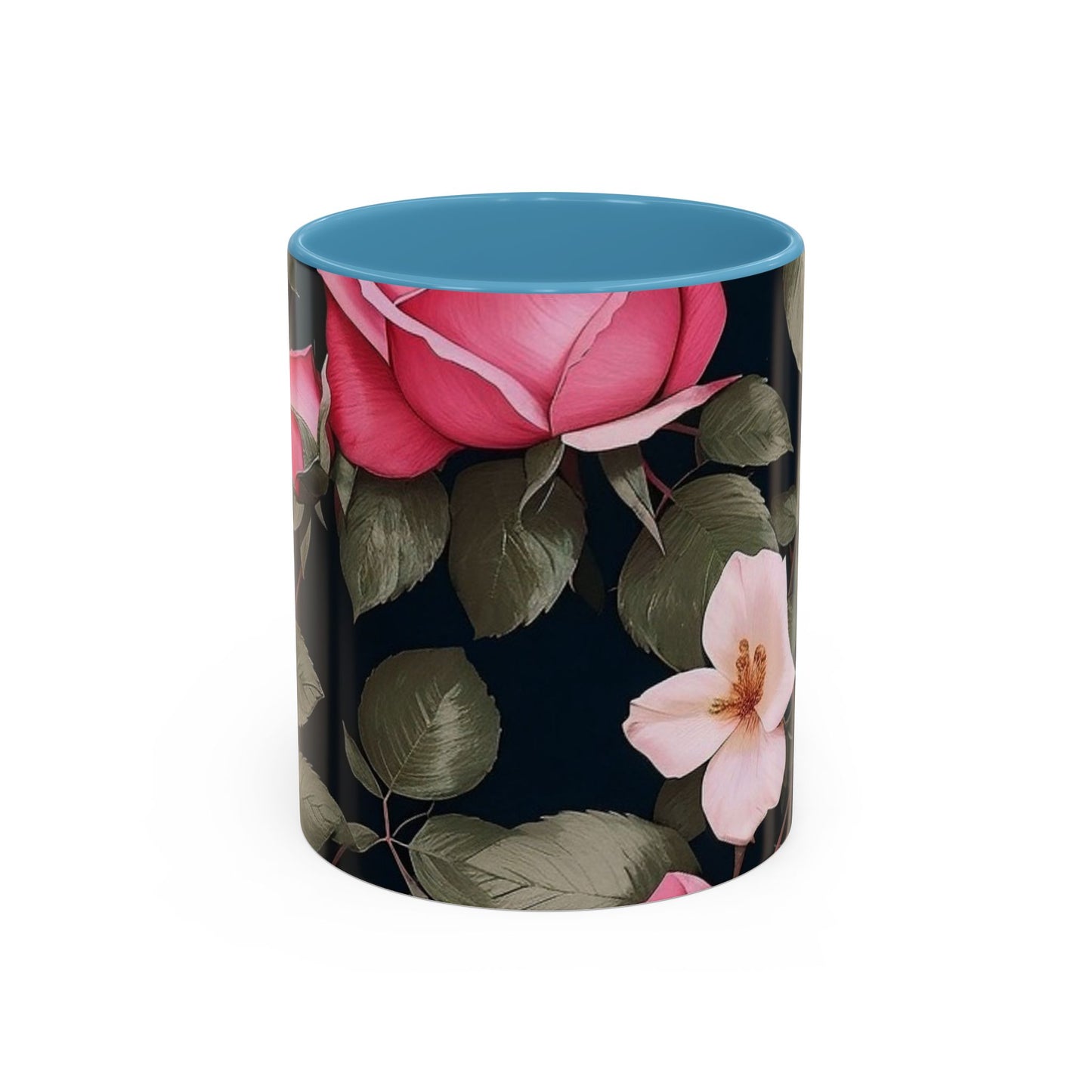 Floral Accent Coffee Mug, Gift for Her, Cute Floral Mug, Spring Decor, Coffee Lover Gift