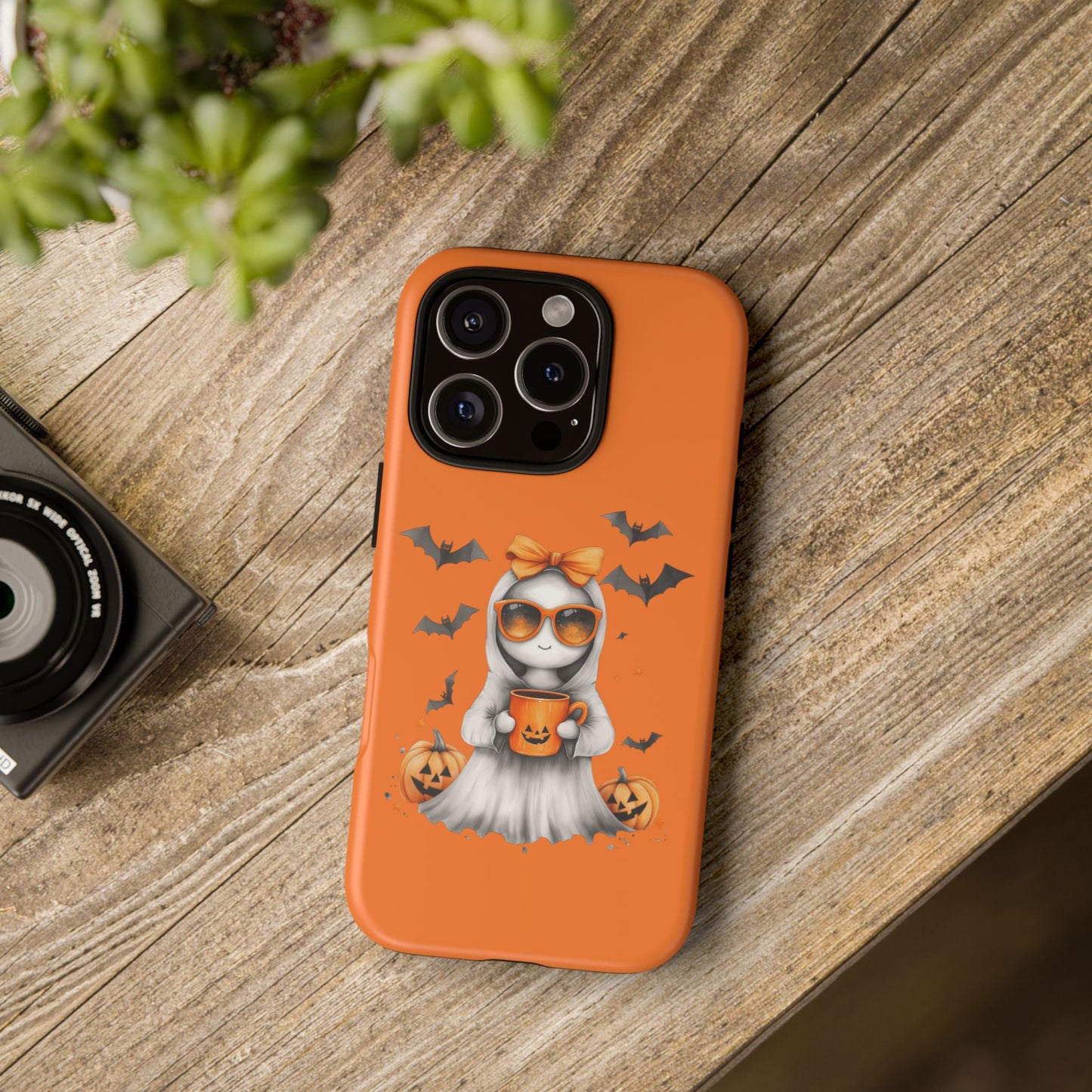 Halloween Ghost Phone Case, Cute Cat Ghost Case, Autumn Phone Cover, Spooky Season Gift, Trick or Treat Case