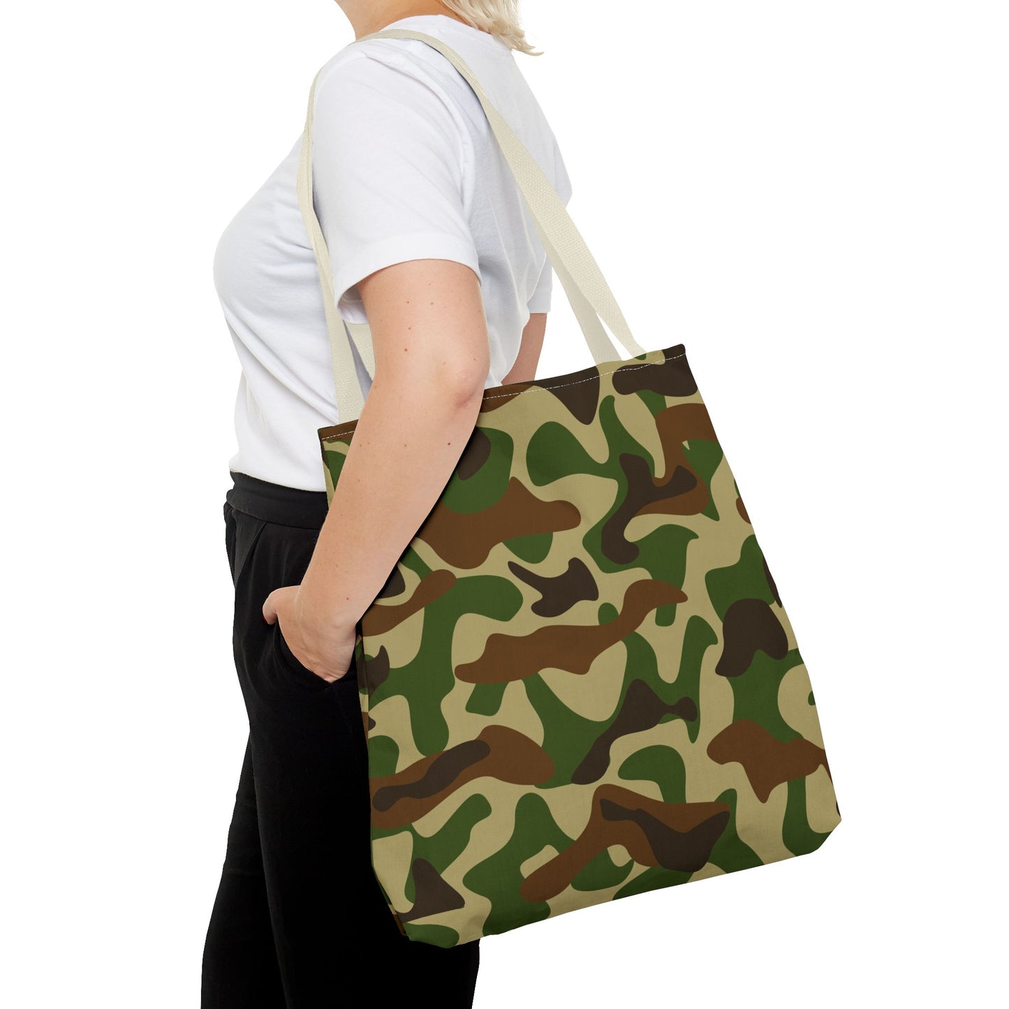 Camouflage Print Tote Bag, Stylish Shopping Bag, Everyday Use, Gym Tote, Eco-Friendly, Travel Accessory