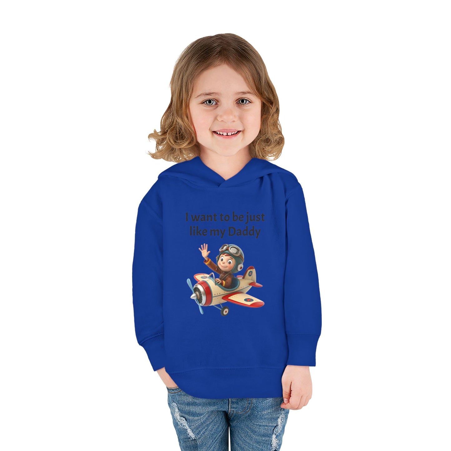 Whimsical Toddler Hoodie - I Want to Be Just Like My Daddy, Kids Pullover