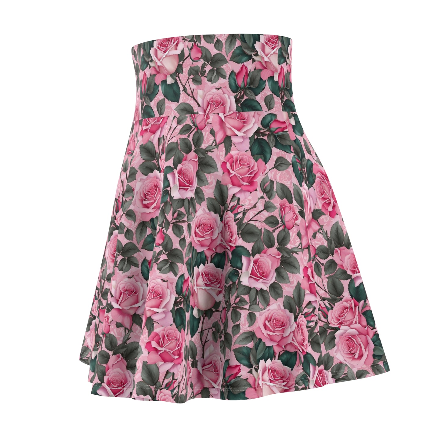 Floral Women's Skater Skirt, Elegant Summer Outfit, Casual Dress, Ideal for Weddings, Garden Parties, Vacation Wear