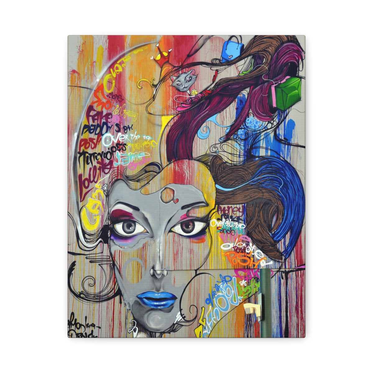 Colorful Graffiti Portrait Canvas