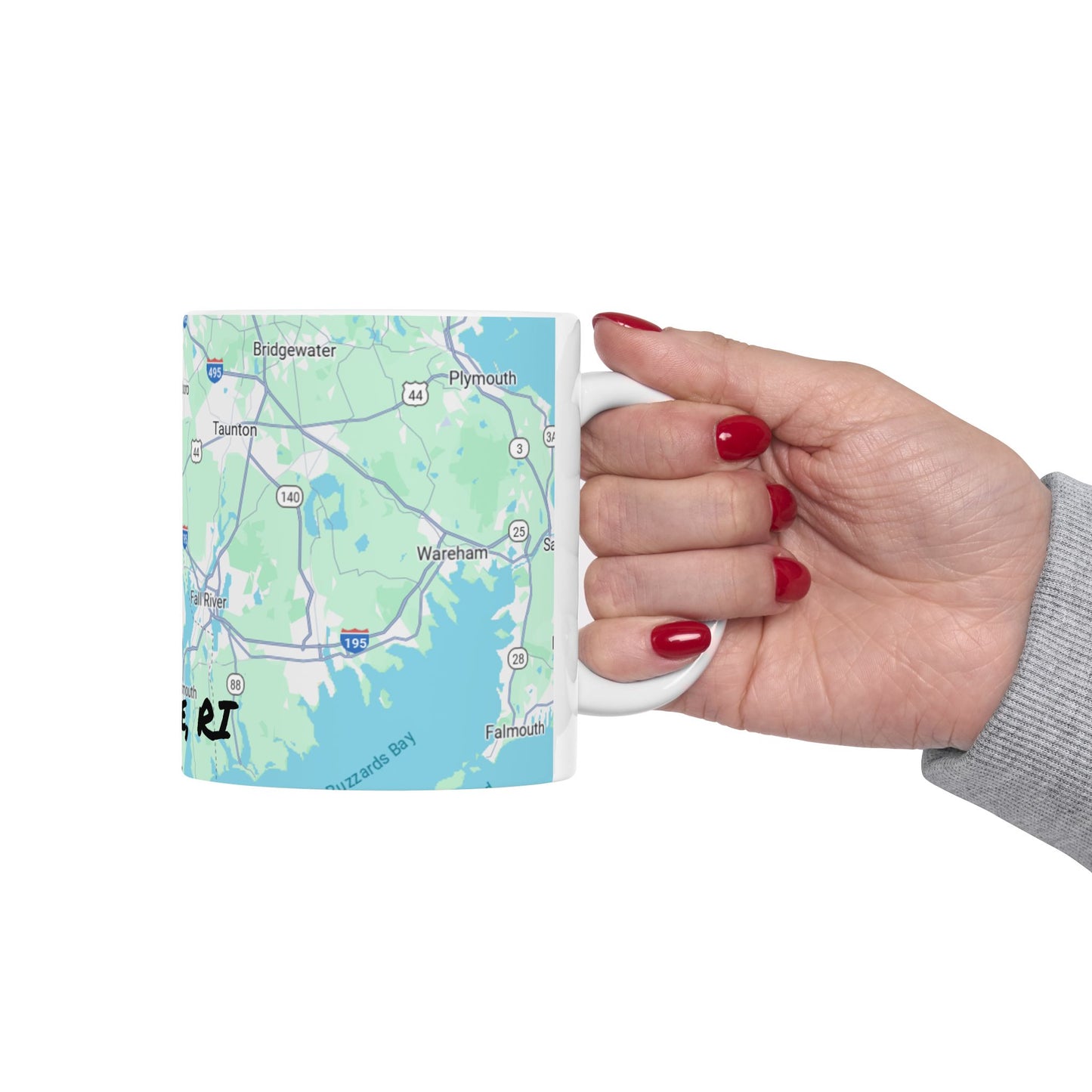 Custom Providence, RI Map Mug, Unique Ceramic Coffee Cup, Personalized Gift for Travelers, Rhode Island Souvenir, Heart Map Design