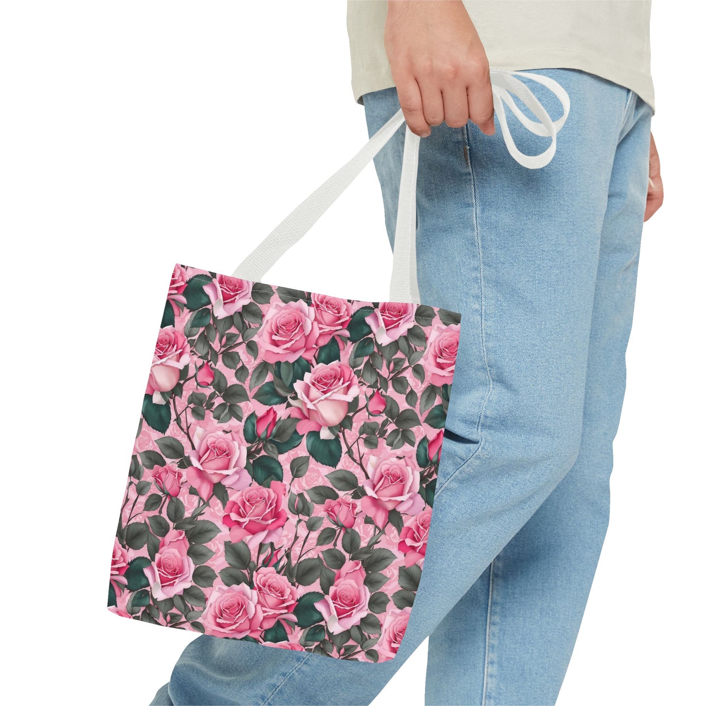 Pretty Pink Floral Tote Bag, Stylish Reusable Bag, Shopping Tote, Gift for Her, Eco-Friendly, Mother's Day Gift