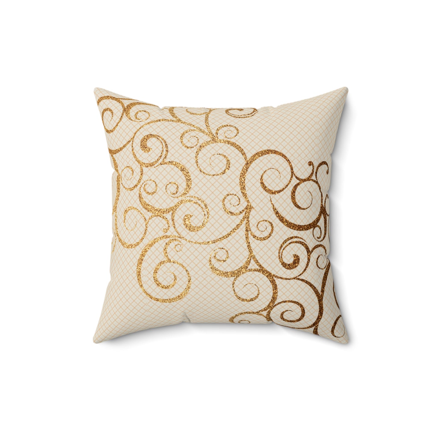 Elegant Swirl Decorative Pillow, Chic Home Accent, Cozy Living Room Decor, Gold Patterned Throw Cushion, Stylish Gift for Weddings