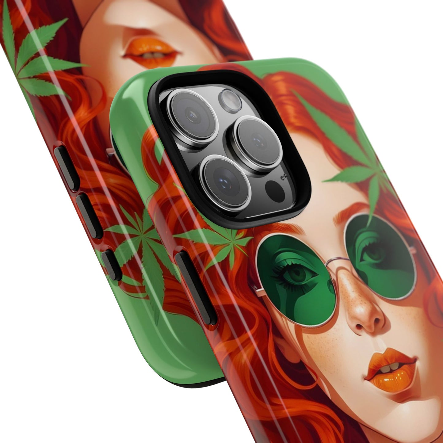 Vibrant Phone Case with Retro Greenery Design, Trendy Case for Casual Look, Gift for Her, Summer Vibes, Unique Phone Accessory