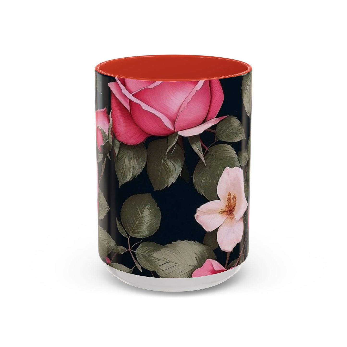 Floral Accent Coffee Mug, Gift for Her, Cute Floral Mug, Spring Decor, Coffee Lover Gift