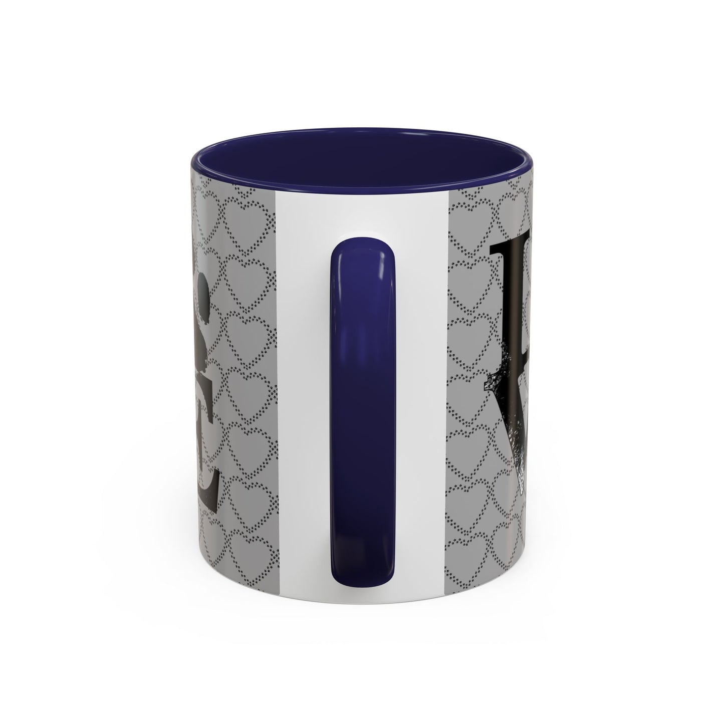 Chic Love Coffee Mug for Pet Lovers, Black Accent Mug, Valentine's Gift, Animal Lover Cup, Perfect for Hot Beverages