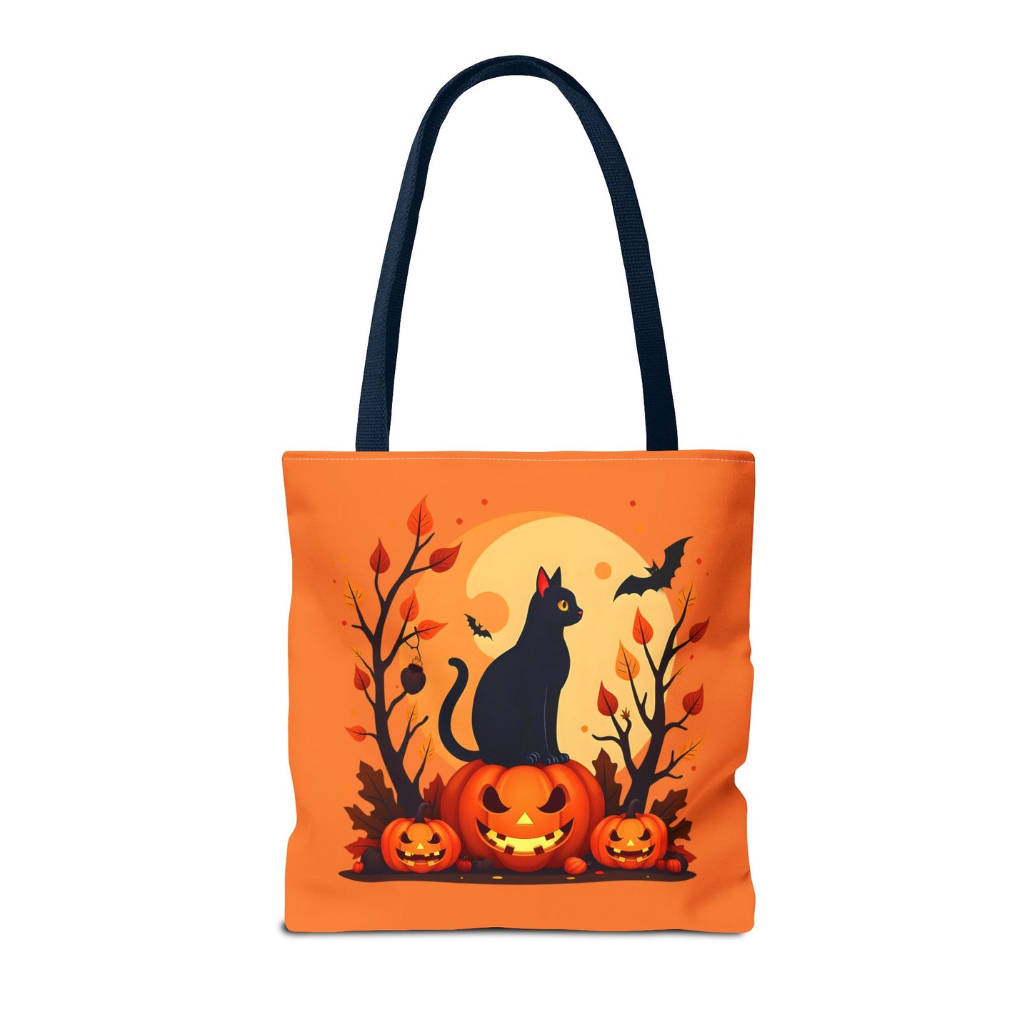 Halloween Cat Tote Bag | Spooky Halloween Accessory, Trick or Treat, Gift for Cat Lovers, Fall Fashion Must-Have, Pumpkin Decor