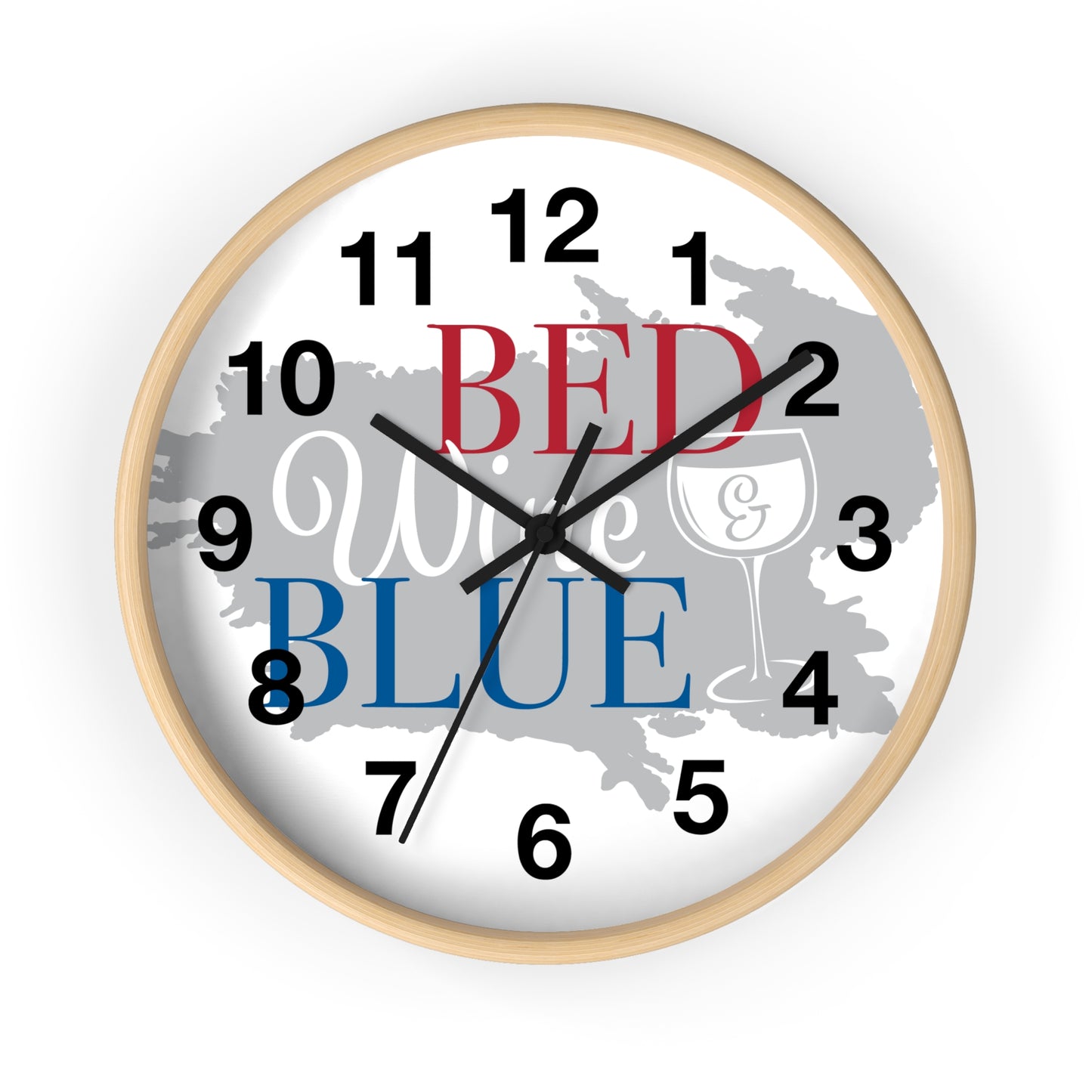 Patriotic Wall Clock - "Bed, White, and Blue" - Home Decor, Gift for Hosts, Independence Day, Americana Style, Wall Art, Kitchen Clock