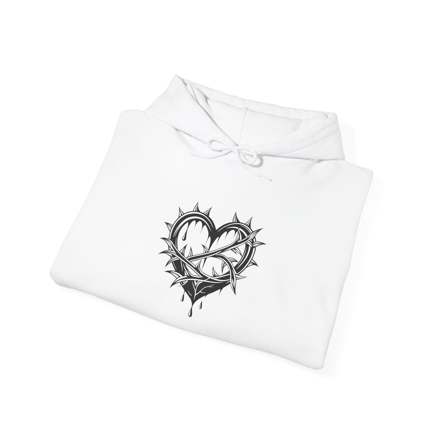 Chic Hooded Sweatshirt with Heart Design - Cozy Streetwear, Perfect Gift for Friends, Casual Style, Empowering Sayings, Unisex Fashion