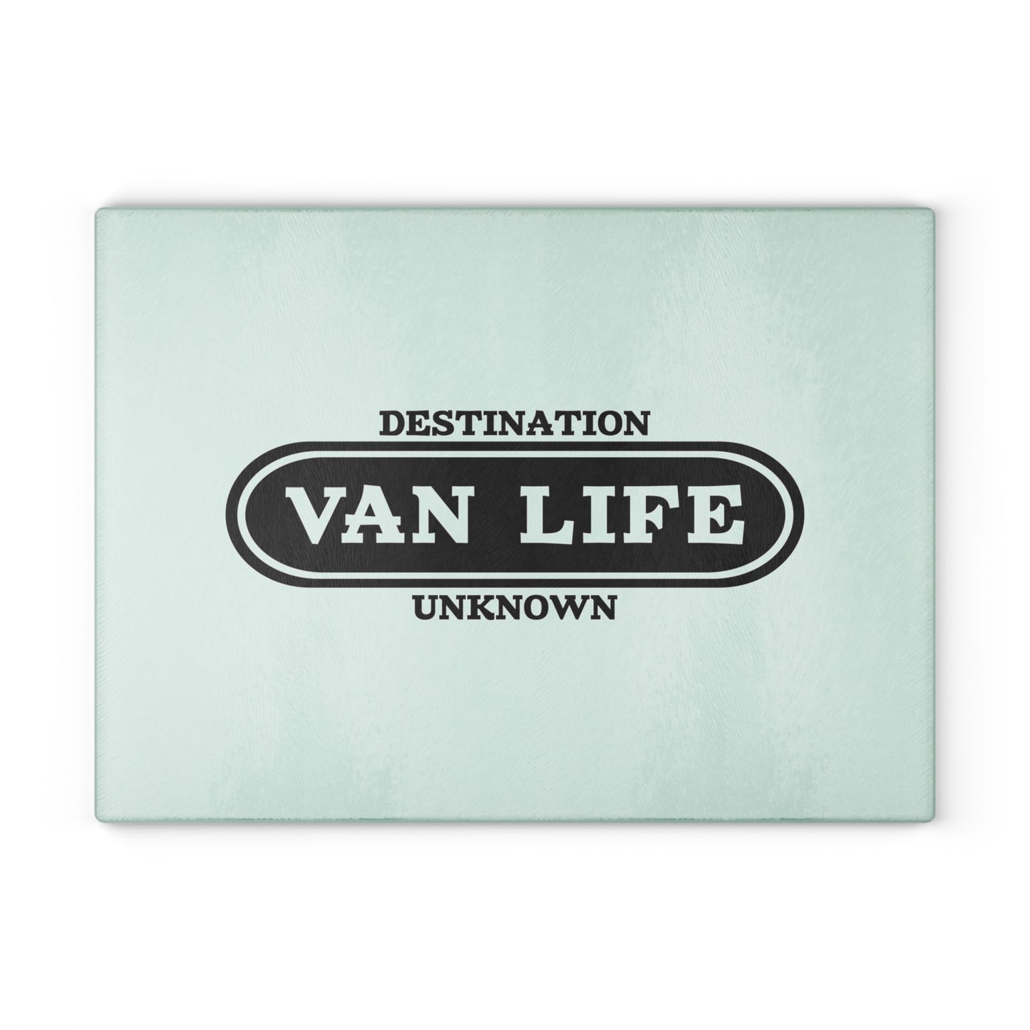 Van Life Glass Cutting Board - Perfect Gift for Travelers, Kitchen Decor, Campsite Cooking, RV Living, Adventure Enthusiasts