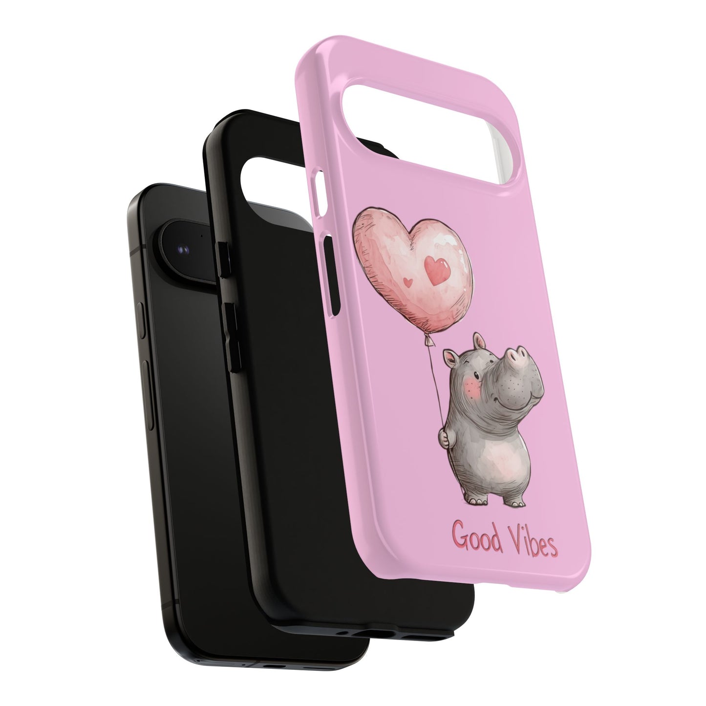 Cute Hippo Phone Case | Good Vibes, Gift for Friends, Cute Phone Accessories, Animal Lover Gift, Happy Phone Cover