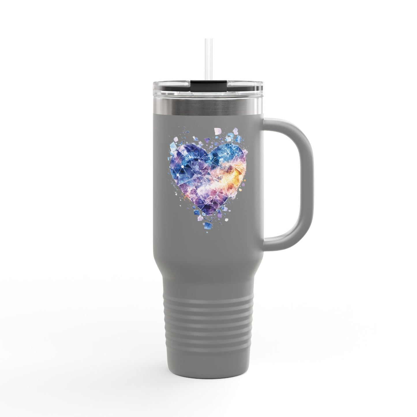 Colorful Heart Insulated Travel Mug | 40oz | Great for Coffee, Tea, Outdoors, Gifts, Love