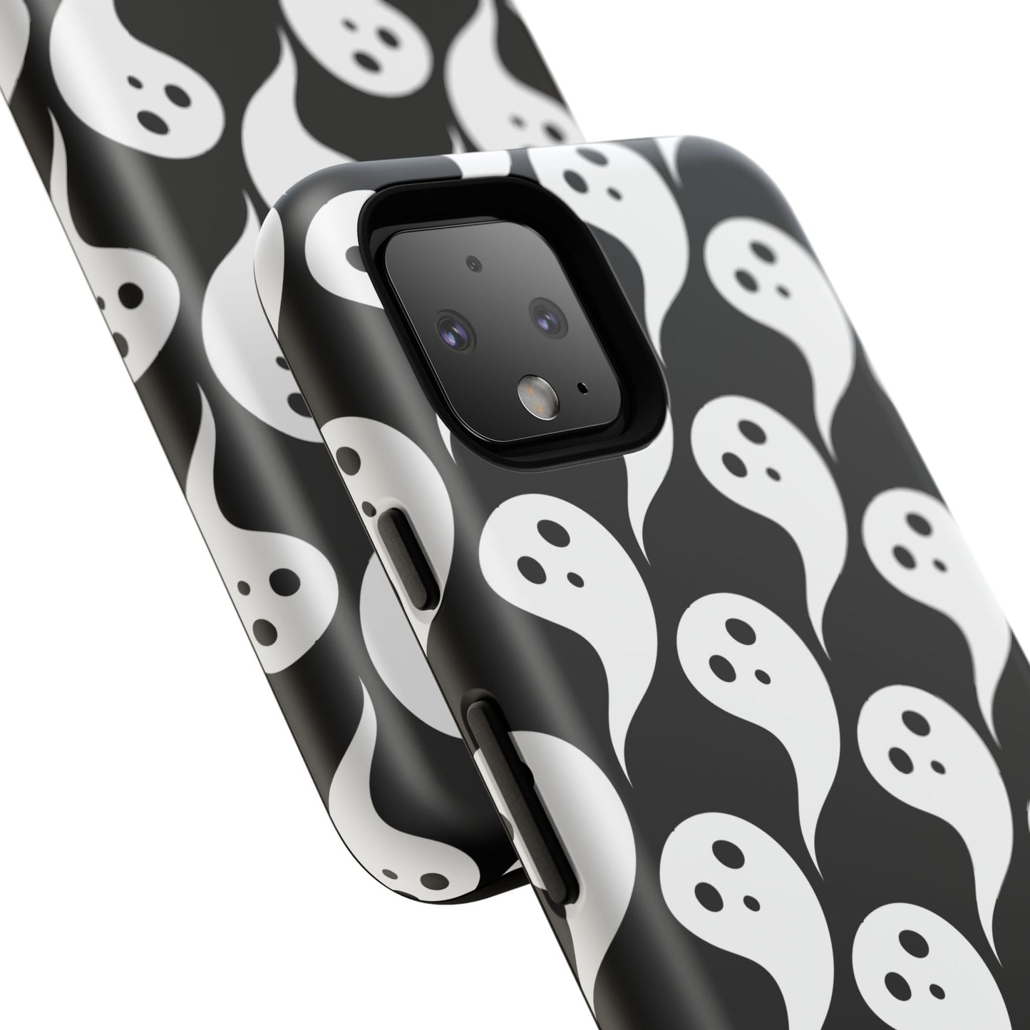 Ghost Pattern Phone Case, Cute Ghost Cell Phone Cover, Halloween Accessory, Spooky Gift, Black and White Phone Case