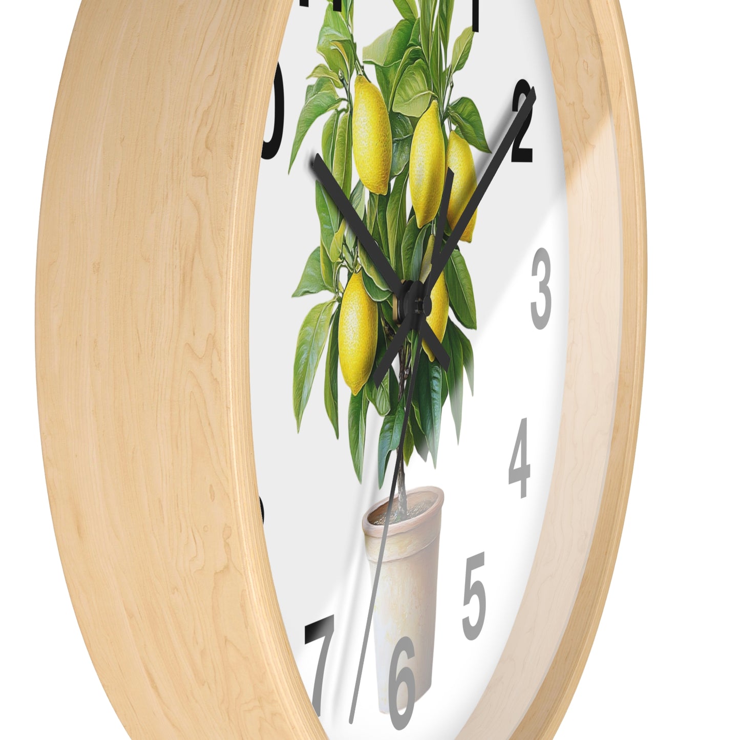 Lemon Tree Wall Clock, Brighten Your Home Decor, Gift for Garden Lovers, Kitchen Wall Clock, Unique Home Accent
