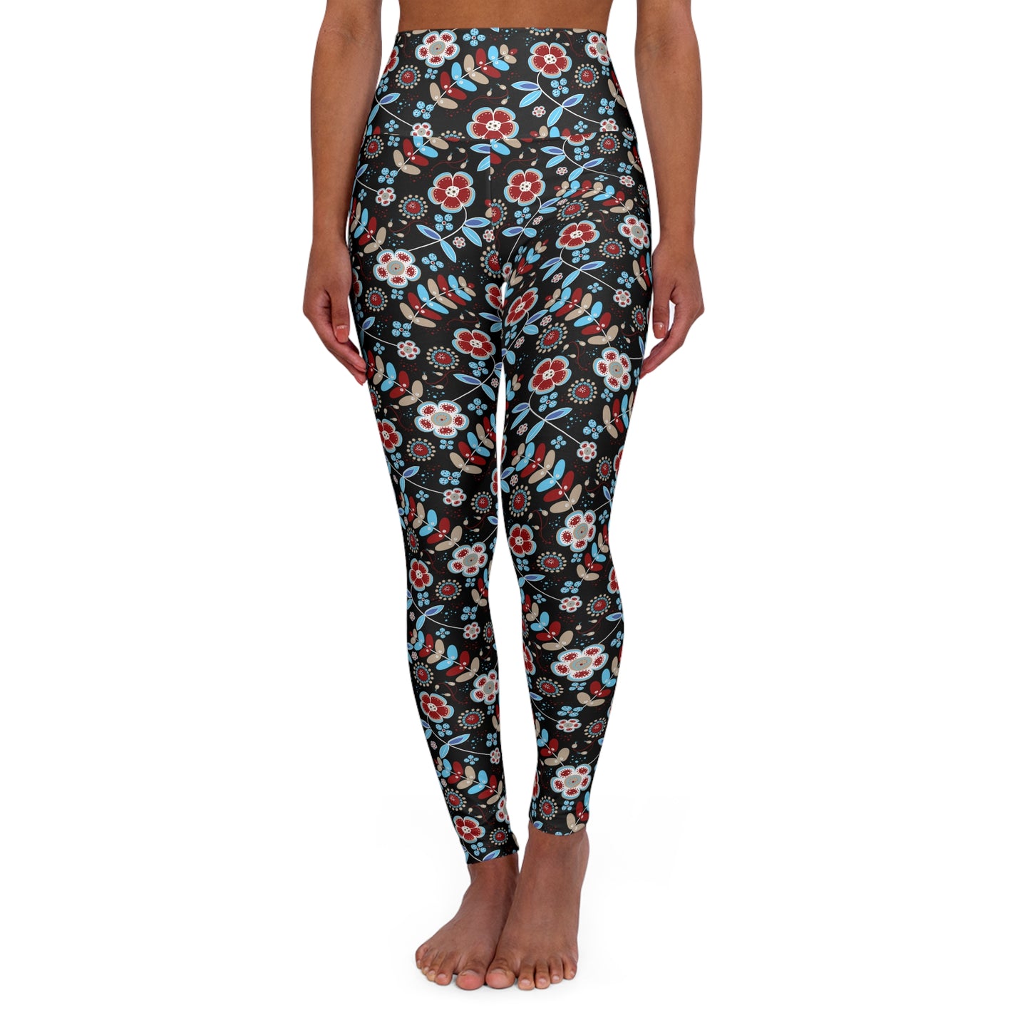Floral High Waisted Yoga Leggings - Activewear for Comfort and Style, Fitness Leggings, Yoga Outfit, Gift for Her, Workout Leggings