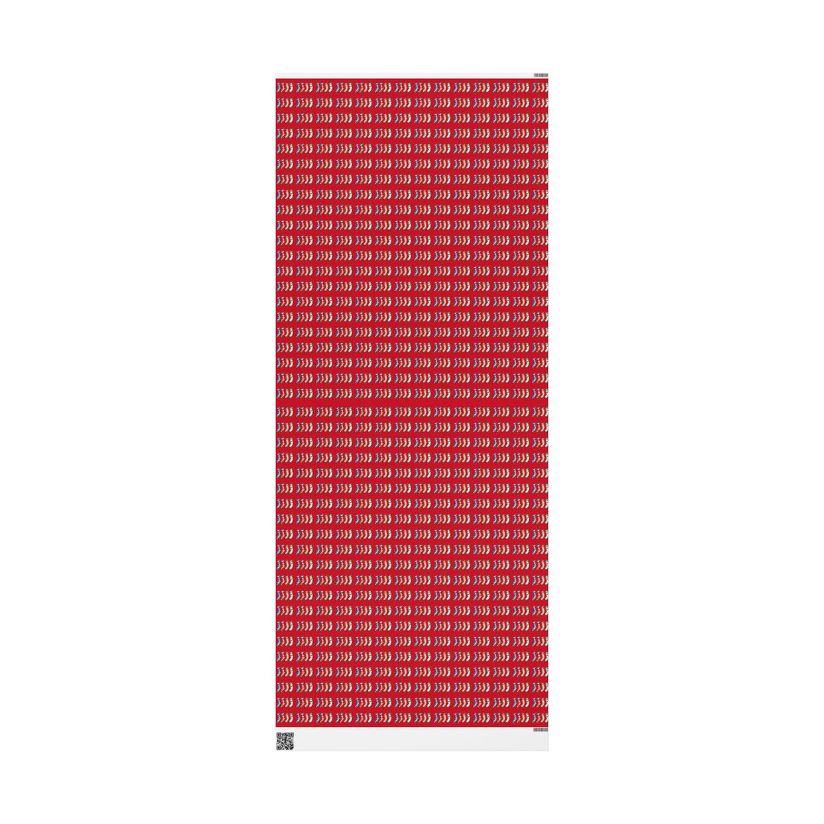 Holiday Candy Cane Wrapping Paper Roll — Red Patterned Gift Wrap