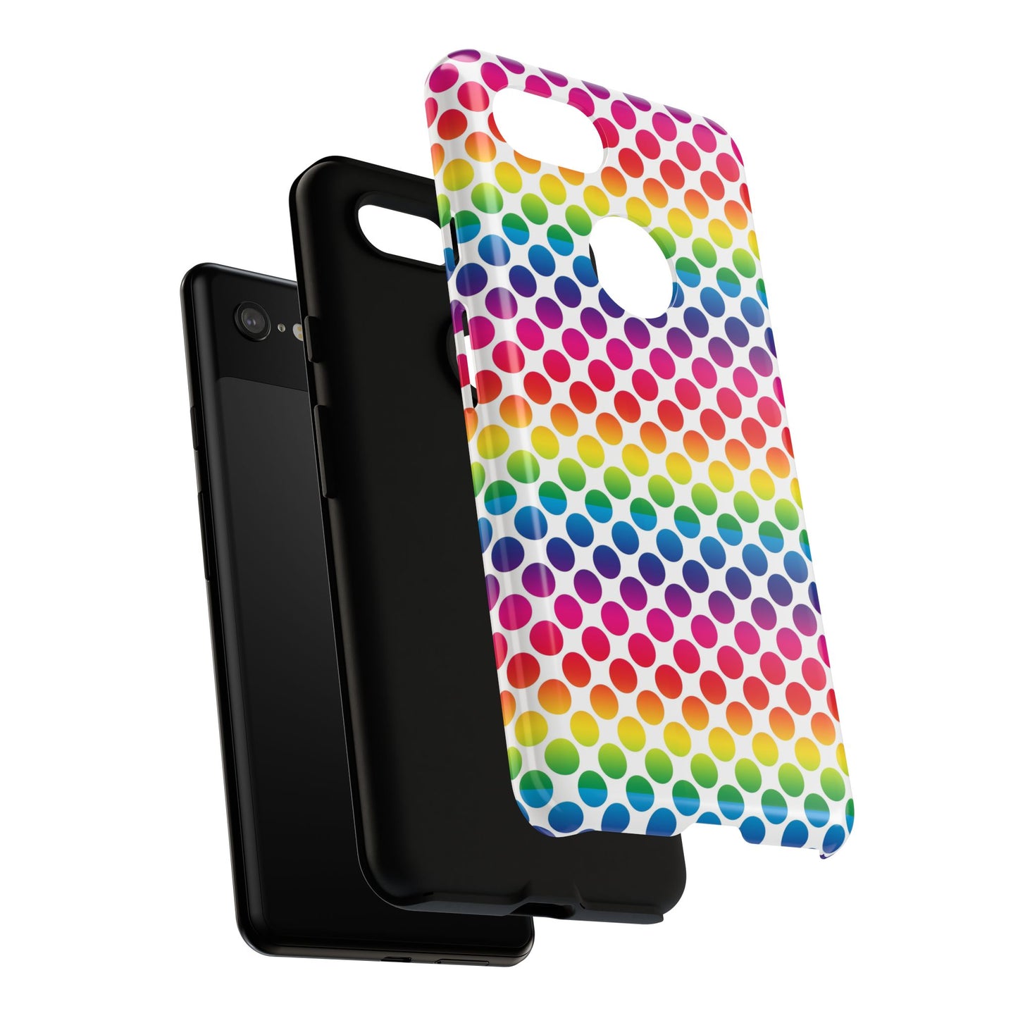 Rainbow Dot Phone Case, Colorful Phone Cover, Fun Phone Accessory, Gift for Friends, Trendy Mobile Case