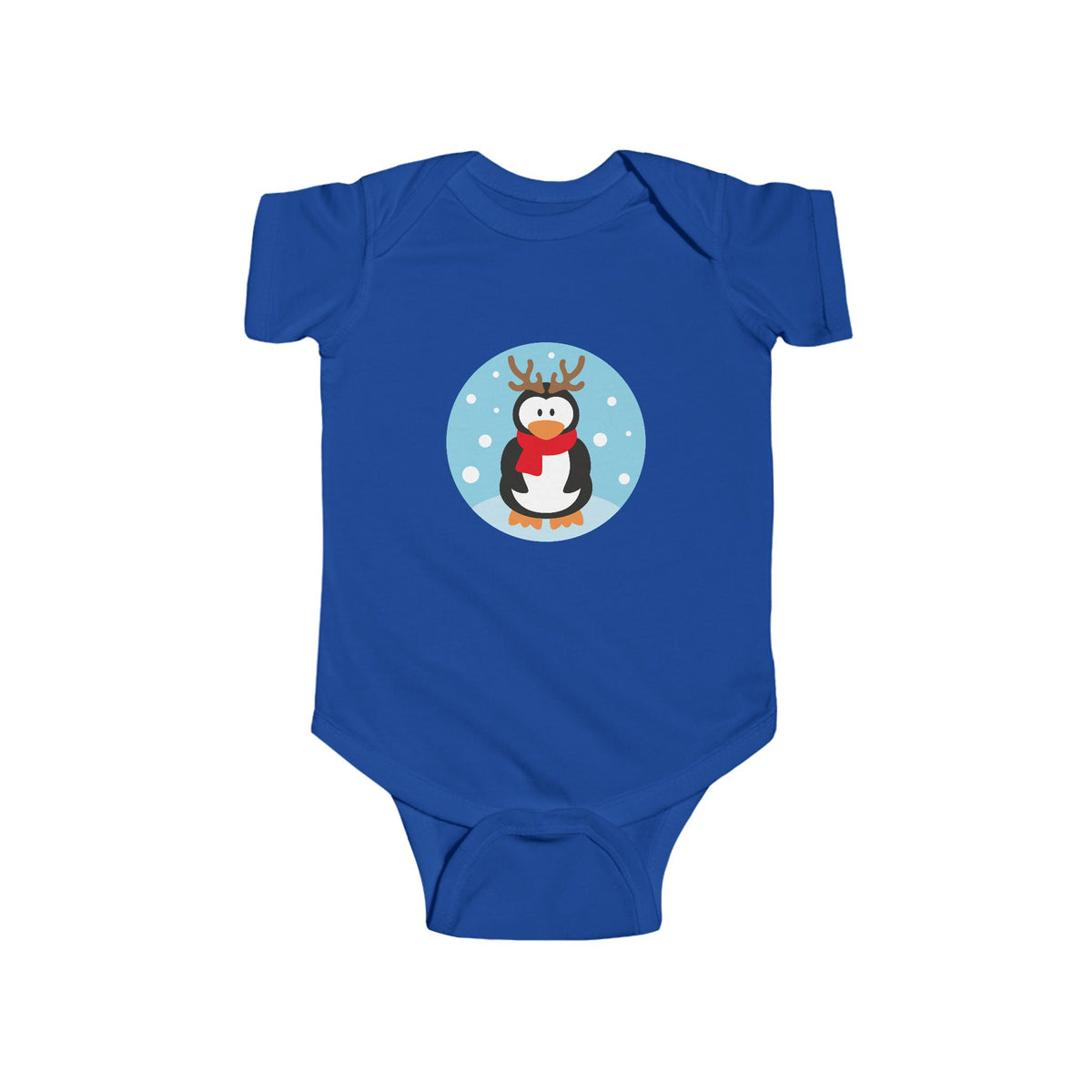 Infant Penguin Reindeer Bodysuit — Cute Holiday Baby Onesie