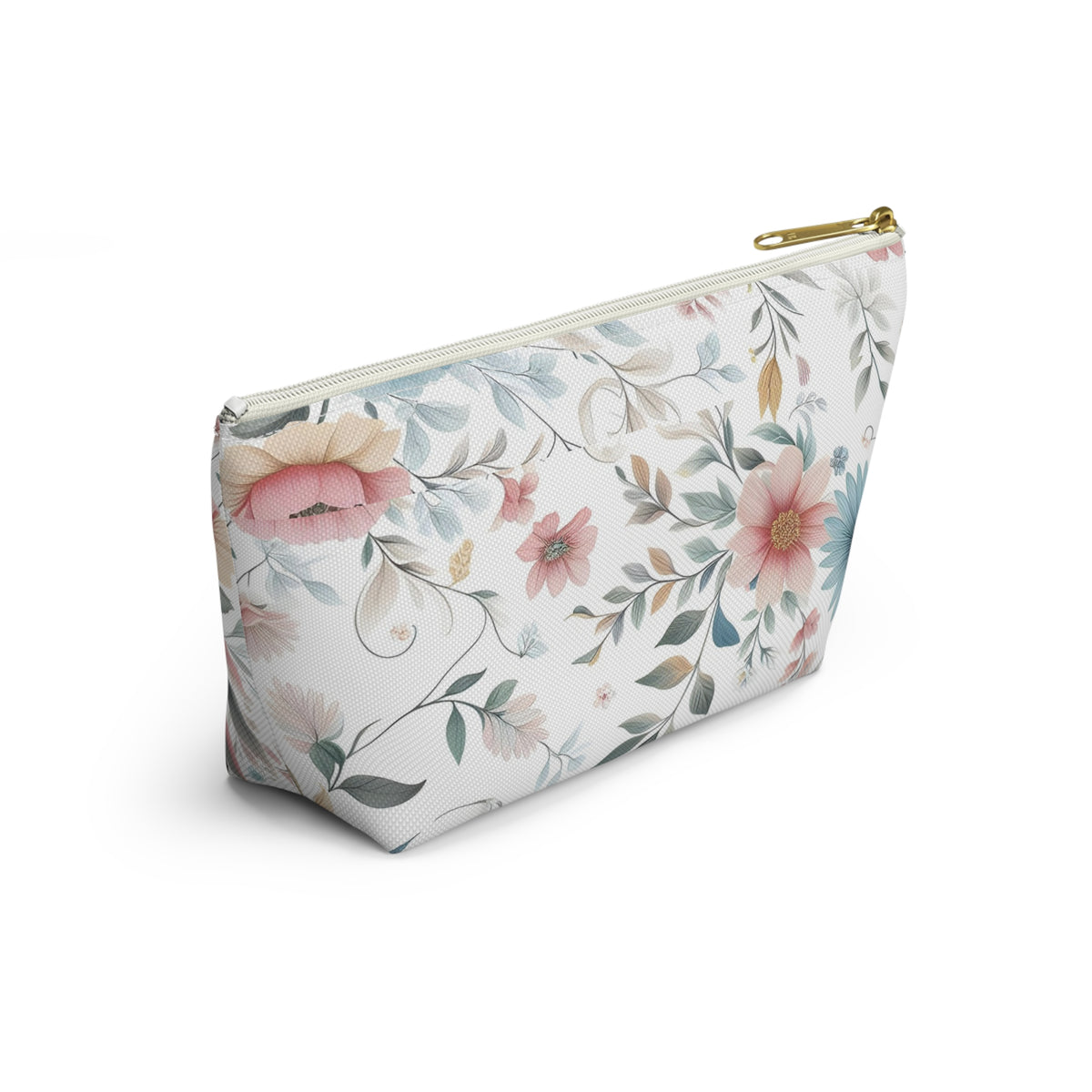 Floral Accessory Pouch, Makeup Bag, Cosmetic Case, Travel Organizer, Gift for Her, Floral Print Pouch
