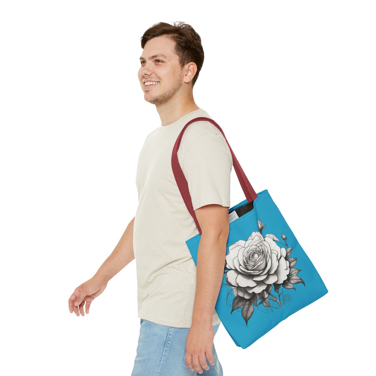 Elegant Floral Tote Bag with Roses, Chic Reusable Grocery Bag, Perfect Gift for Her, Stylish Handbag, Everyday Essentials