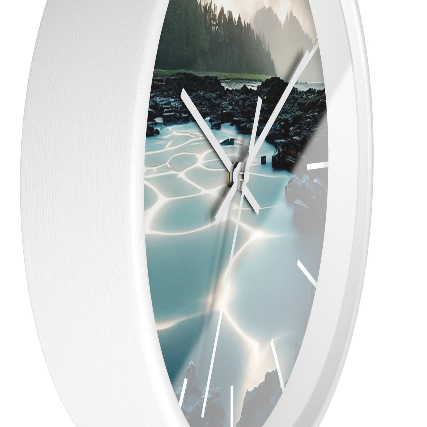 Serene Nature Wall Clock - Tranquil Home Decor for Nature Lovers, Modern Timepiece for Gifts, Office, Living Room, Quartz Clock