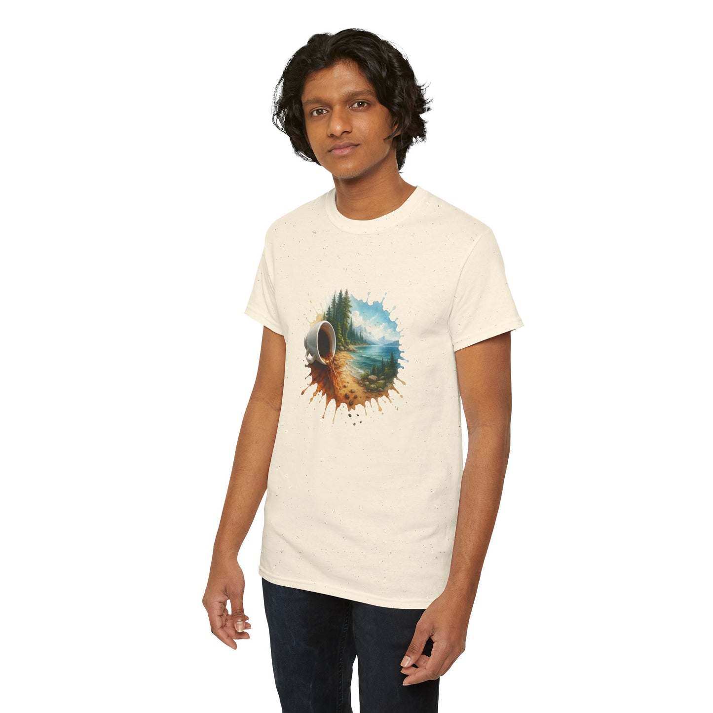 Nature-Inspired Unisex Heavy Cotton Tee, Casual Outfit, Gift for Nature Lovers, Camping Apparel, Outdoor Adventure Shirt