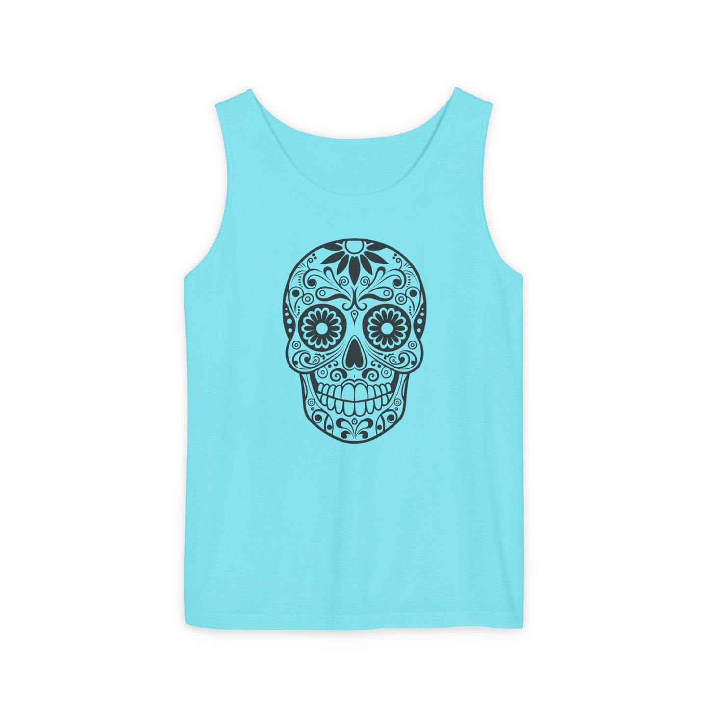 Skull Design Tank Top - Unisex, Cotton Muscle Tee for Festivals