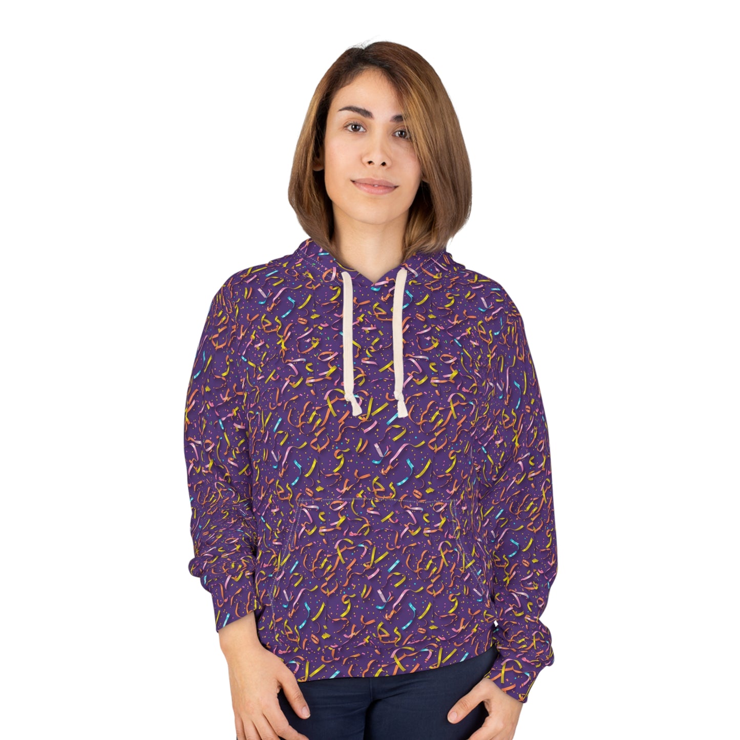 Colorful Patterned Unisex Pullover Hoodie, Casual Wear, Cozy Gift for Friends, Fun Street Style, Perfect for Festivals, Everyday Comfort
