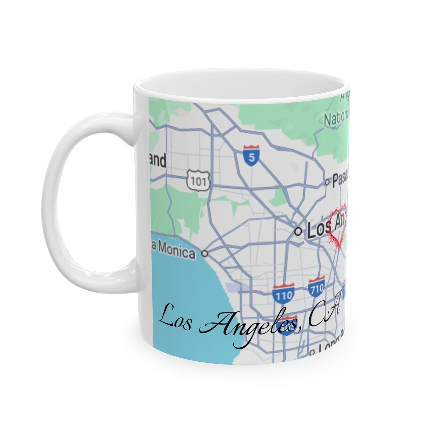 Personalized Los Angeles, CA Map Ceramic Mug | Custom Location Coffee Cup, Travel Keepsake, Gift for Her, Housewarming, Adventure Lover