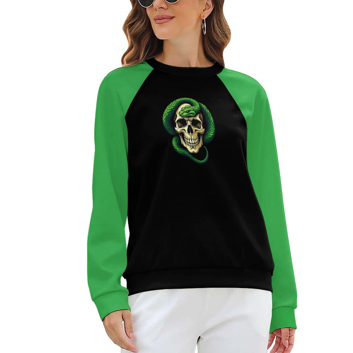 Skull and Snake Sweatshirt Designs Raglan Style