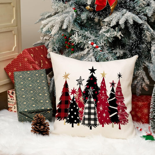 Christmas Pillow (with or w/o inserts)18X18 Inch Watercolor Christmas Tree Stars