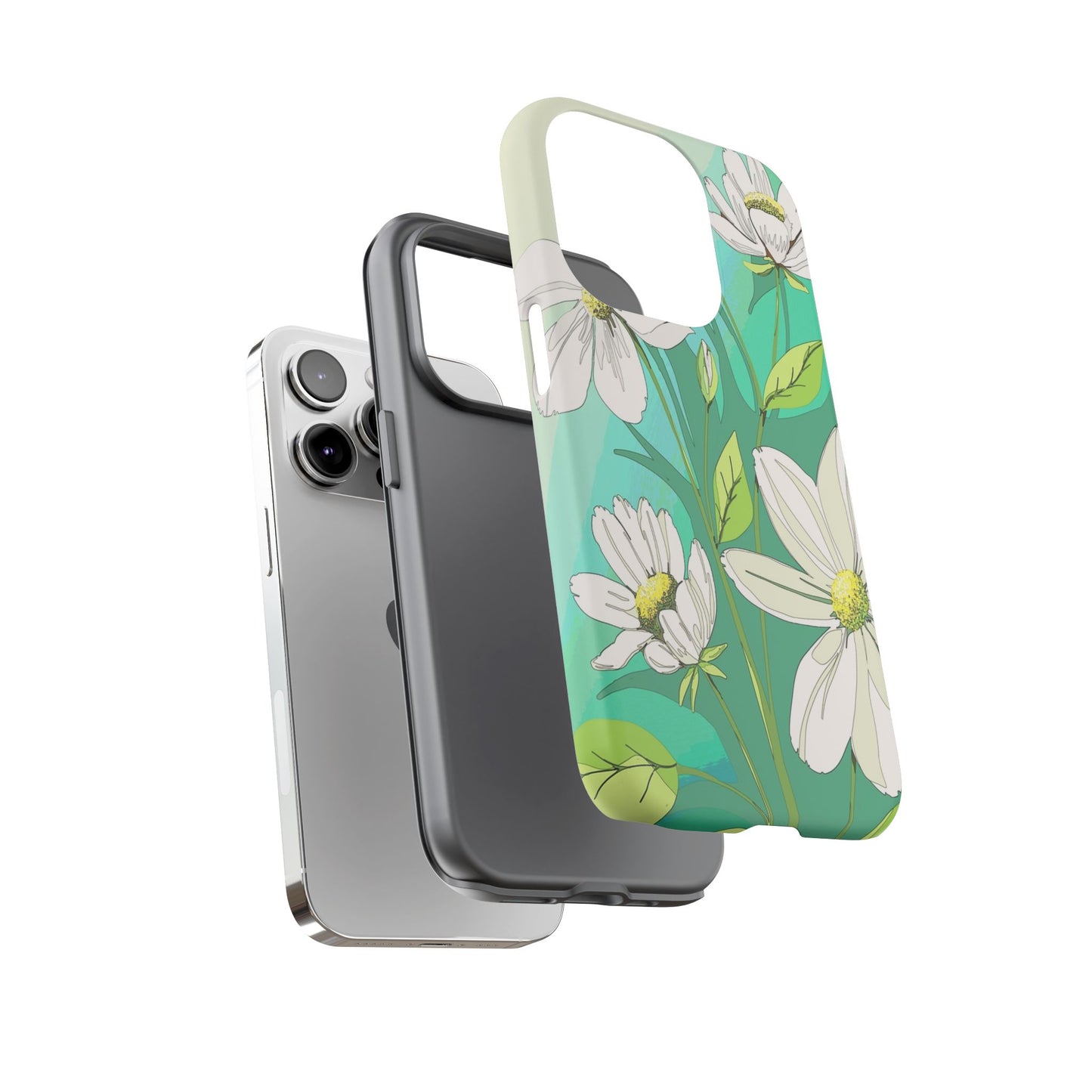 Floral Phone Case, Tough Cases, Flower Design, Nature Inspired, Eco-Friendly Cover, Unique Gift for Her, Spring Accessories