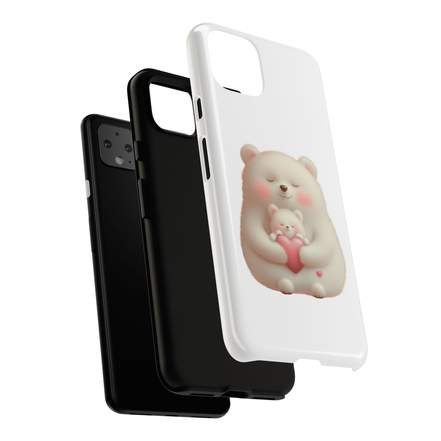 Cute Bear Phone Case, Tough Cases, Animal Lover Gift, Kids Accessories, Mother’s Day, Heartwarming Design