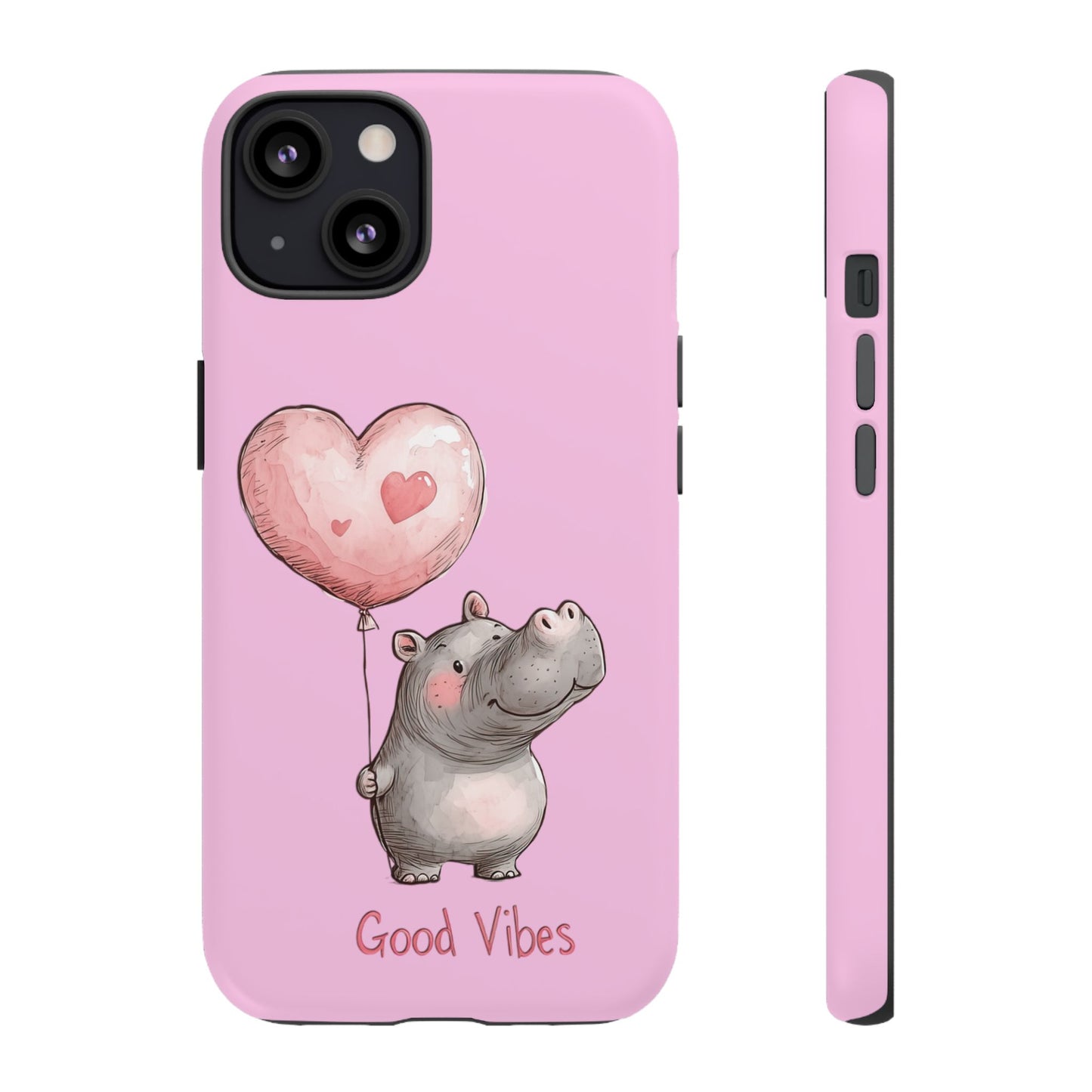 Cute Hippo Phone Case | Good Vibes, Gift for Friends, Cute Phone Accessories, Animal Lover Gift, Happy Phone Cover