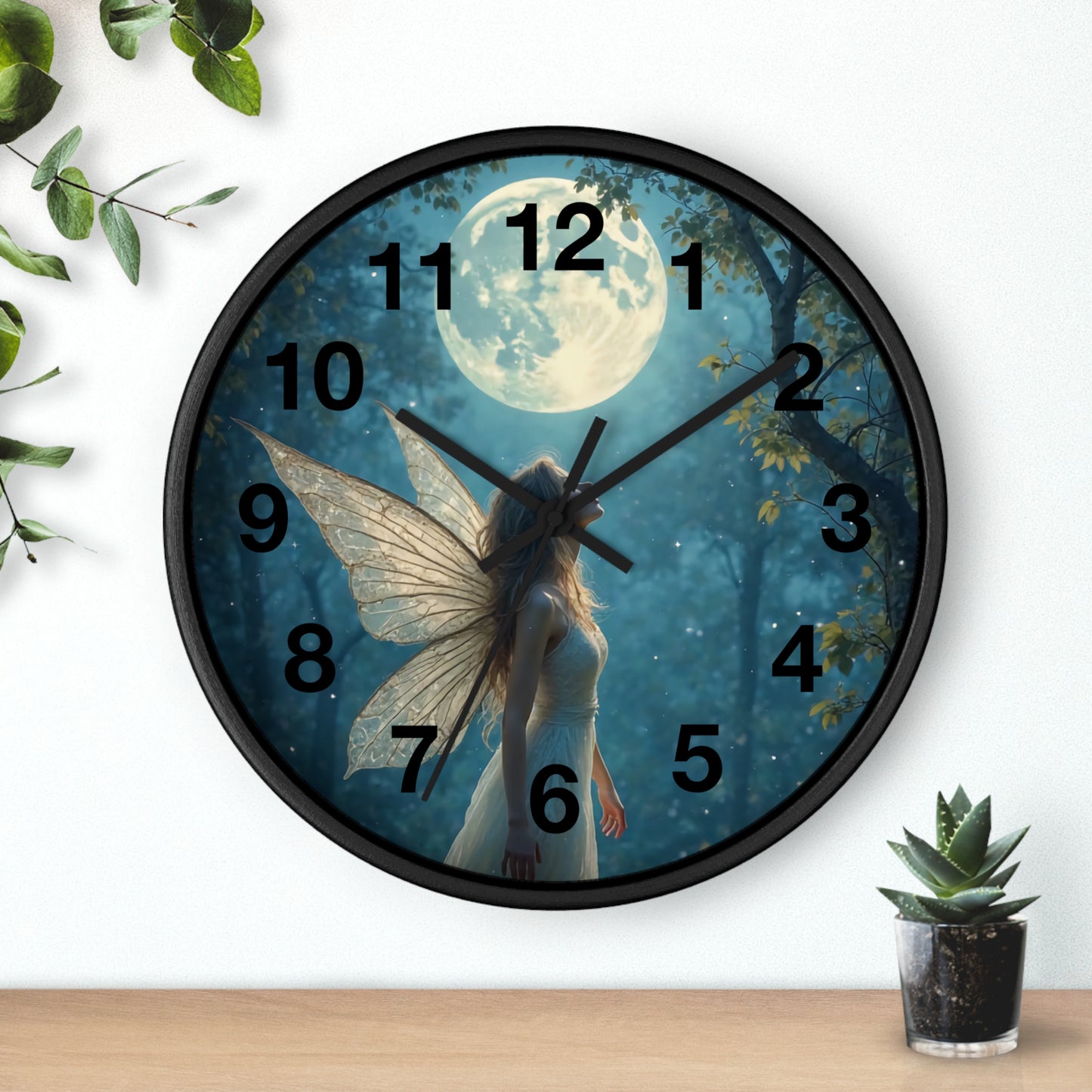 Moonlit Fairy Wall Clock, Enchanting Home Decor, Whimsical Timepiece, Fantasy Decor, Magical Fairy Clock, Gifts for Dreamers