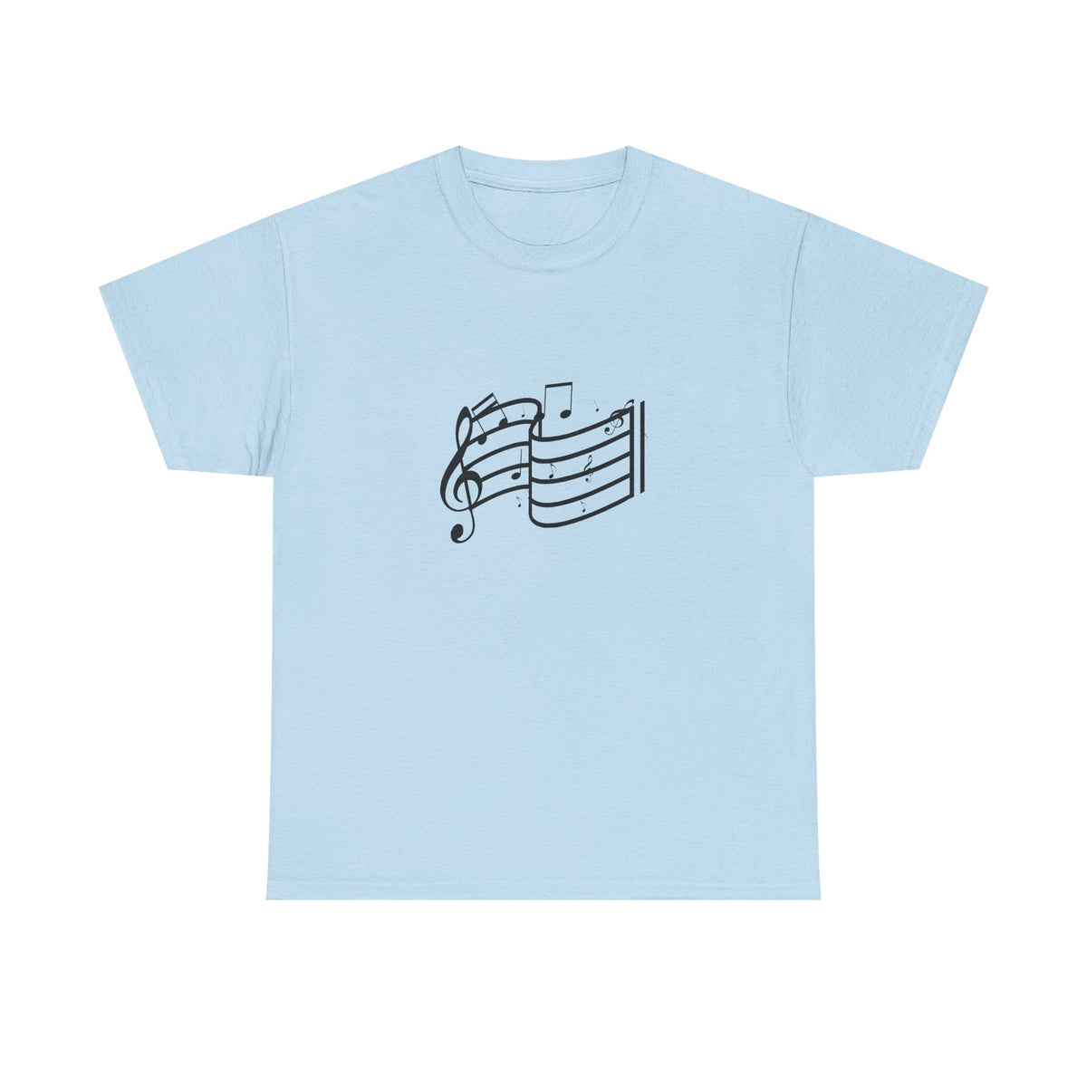 Music Notes T‑Shirt — Minimalist Sheet Music Tee for Musicians & Music Lovers