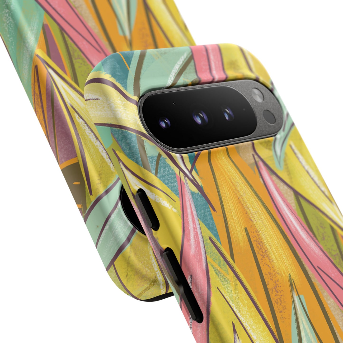 Vibrant Phone Case with Colorful Leaf Design, Tough Cases for Nature Lovers, Eco-Friendly Gift, Summer Vibes, Floral Phone Cover