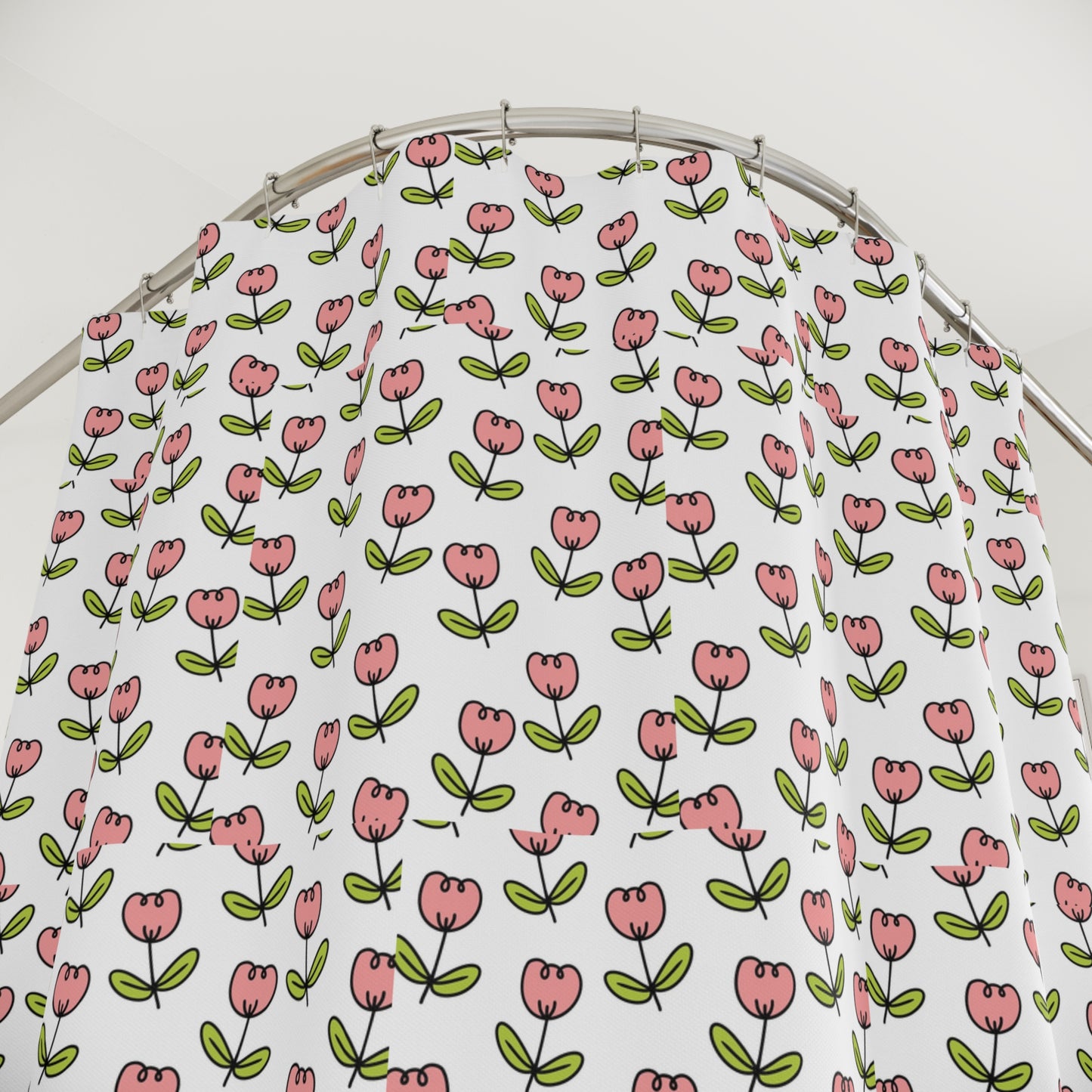 Floral Shower Curtain, Charming Bathroom Decor, Spring Vibes, Wedding Gift Idea, Home Makeover, Bath Accessories