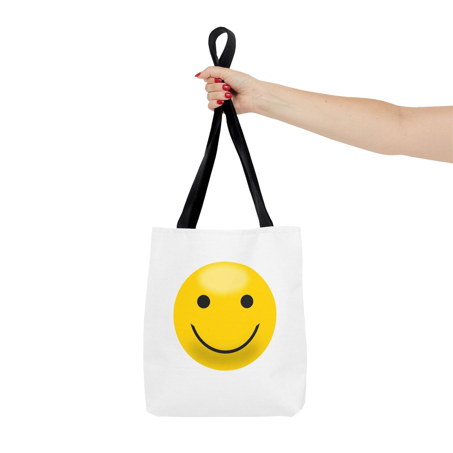 Smiley Face Tote Bag, Eco-Friendly Shopping Bag, Fun Beach Bag, Gift for Teens, Happy Tote for Everyday Use