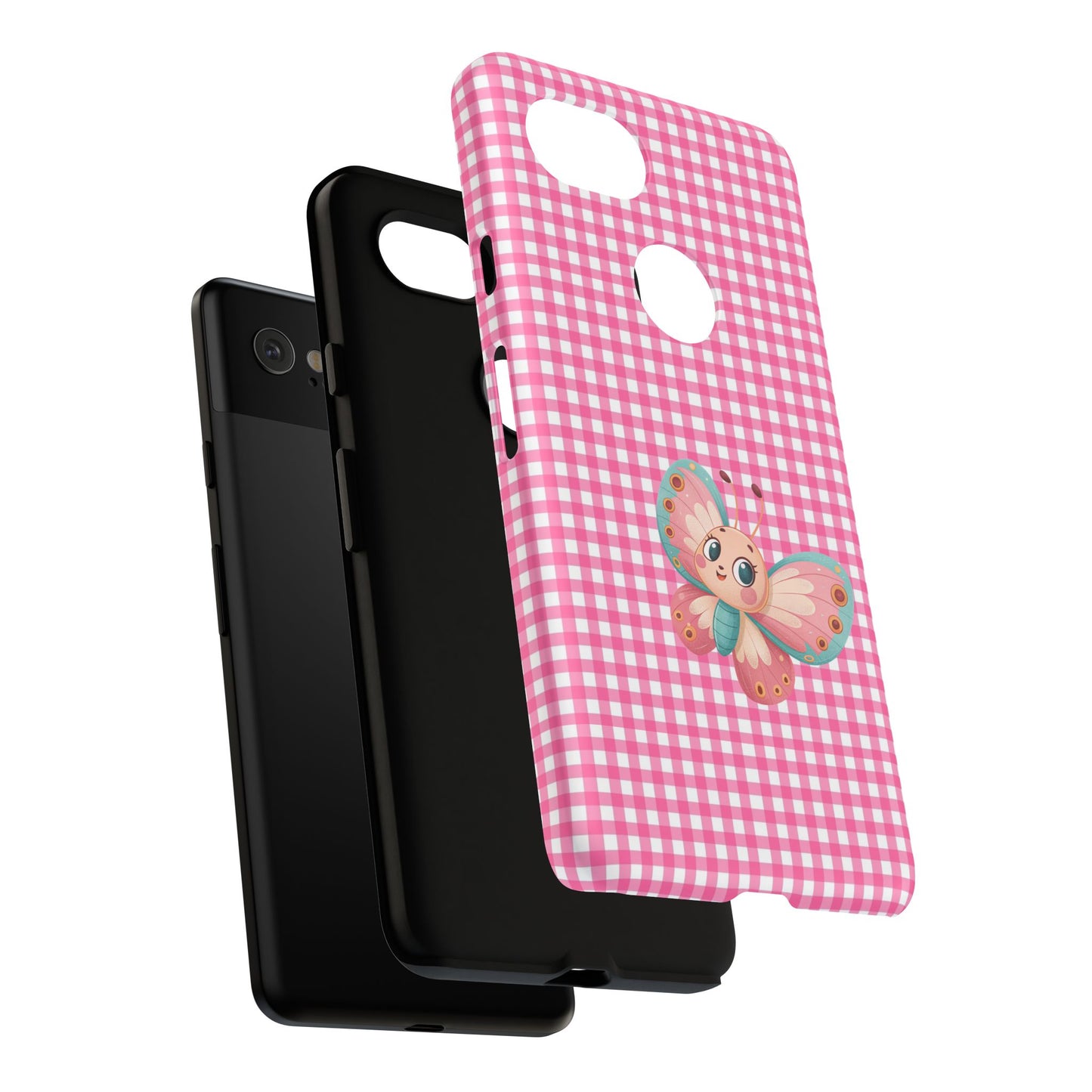 Cute Butterfly Phone Case, Tough Cases, Floral Phone Accessory, Gift for Her, Spring Fashion, Kids' Birthday Present, Pastel Aesthetic