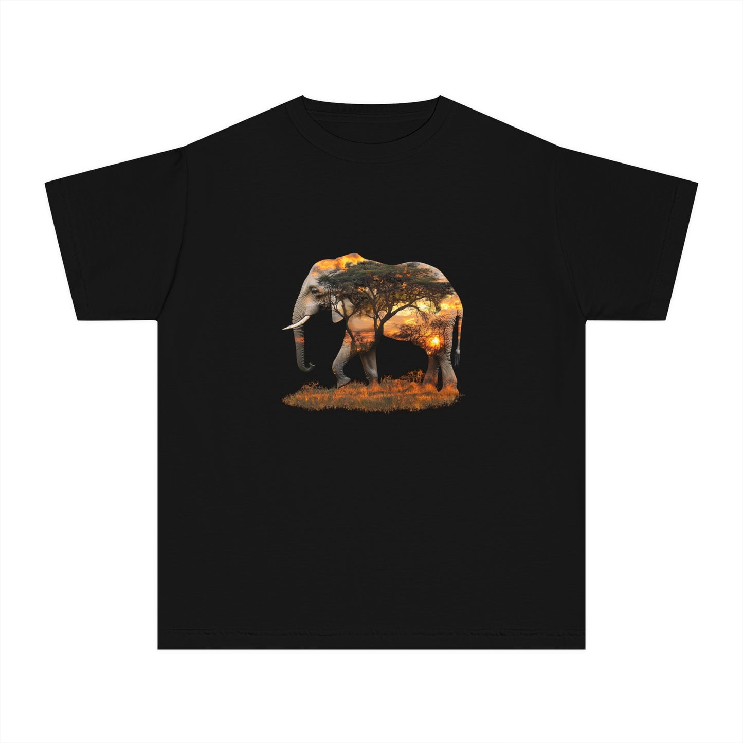 Elephant Silhouette Youth Tee | Nature Lover Shirt, Kids Wildlife Gift, Eco-Friendly Apparel, Safari Theme Tee, Adventure Clothing