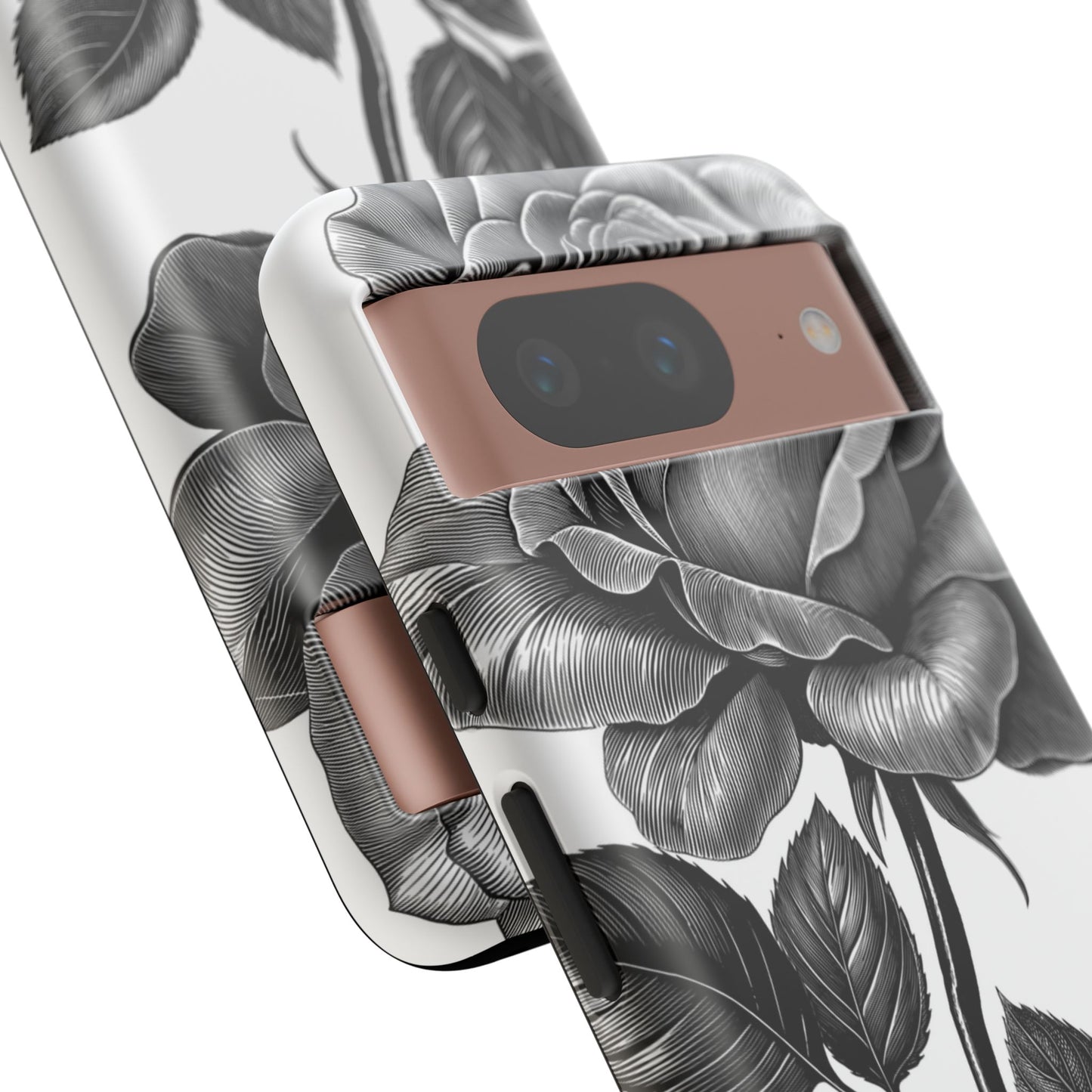 Elegant Floral Phone Case - Tough Cases, Black Rose Design, Floral Phone Cover, Stylish Phone Accessory, Gift for Her, Mother's Day