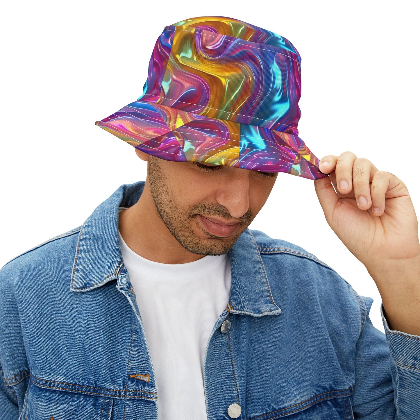 Vibrant Swirl Bucket Hat, Boho Summer Hat, Festival Fashion, Artistic Sun Hat, Colorful Accessory, Beachwear Essential